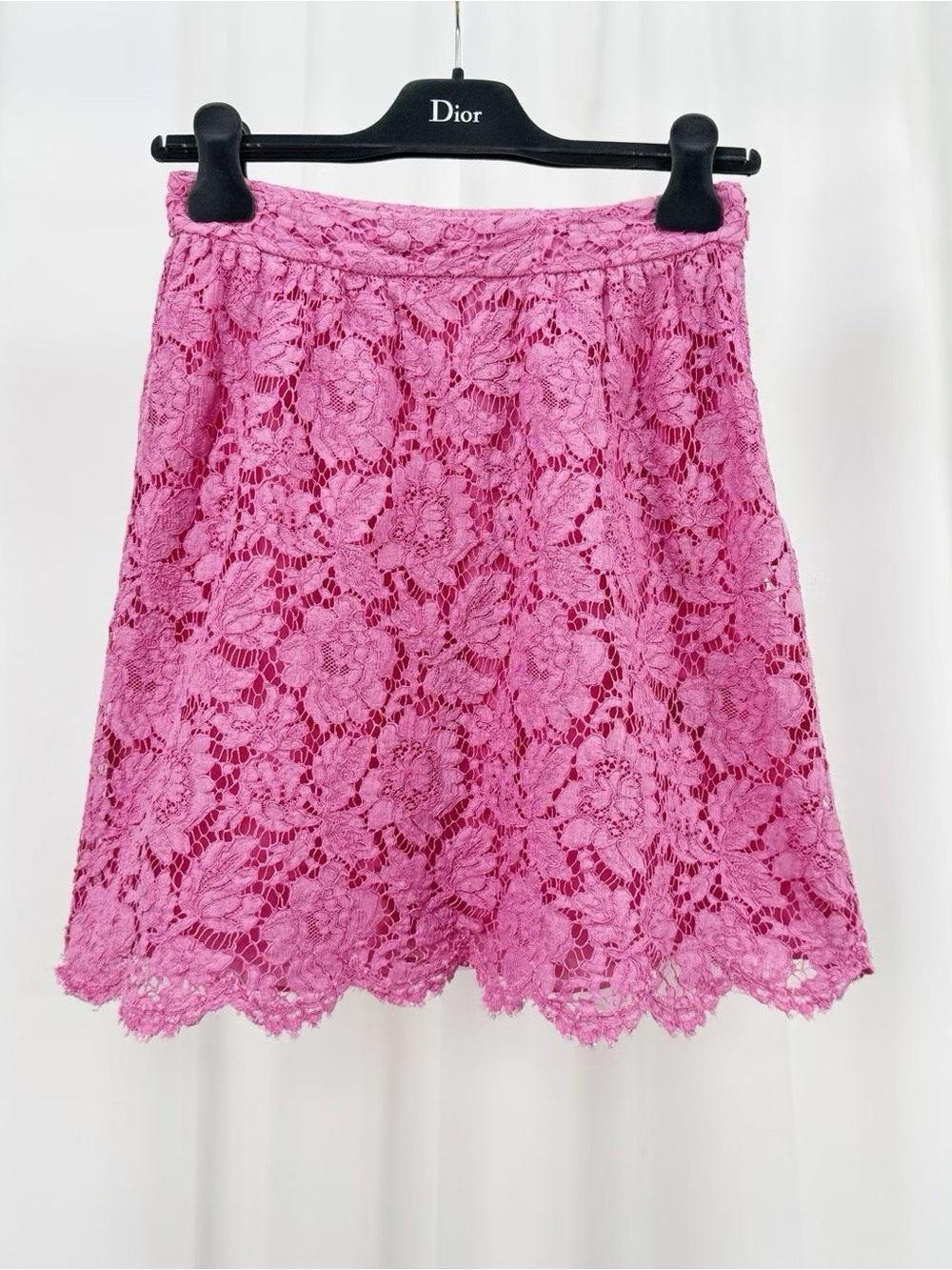 🚩steal Valentino Pink Floral Lace A-Line Skirt
